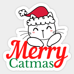 Merry Catmas | Cute Christmas Cat Sticker